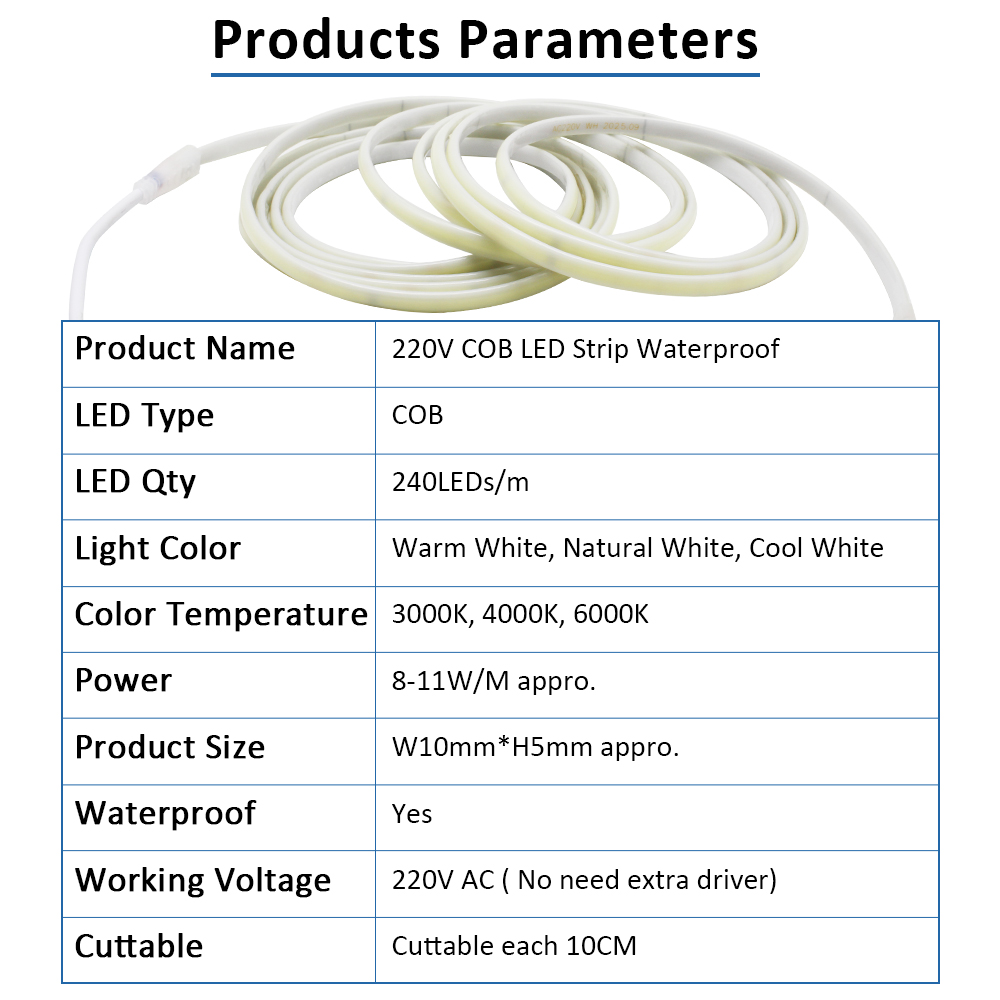 Tira de luces Led COB impermea - Outdoor Power Strip Weatherproof reseña y precio