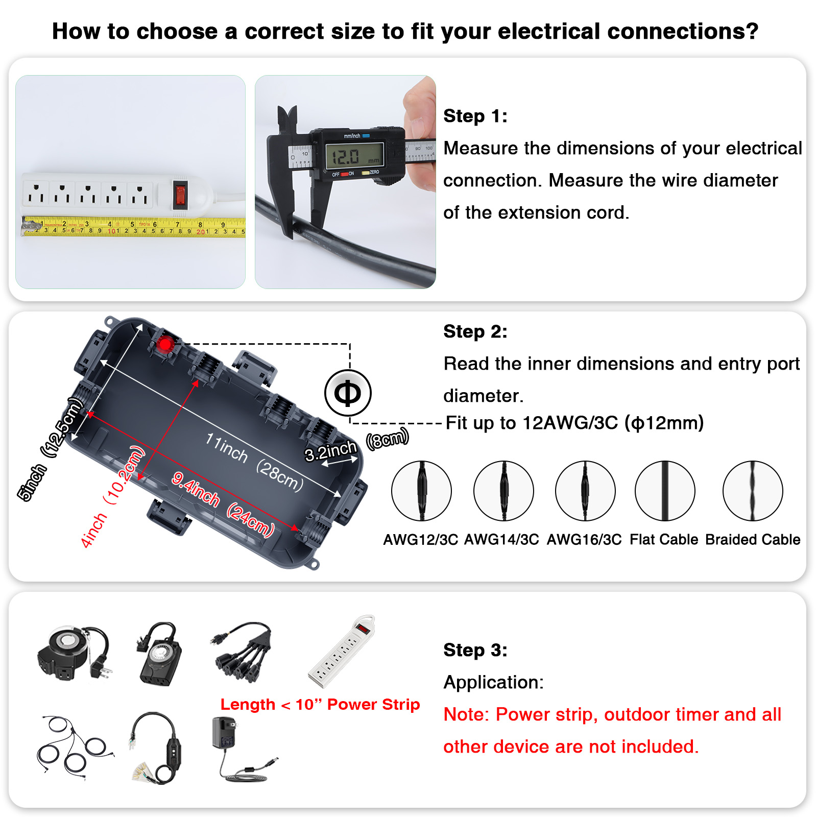 Cubierta para cable de extensi - Outdoor Use Power Strip reseña y precio